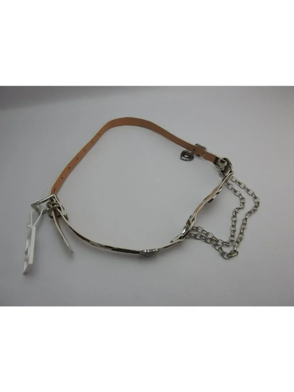Haute Hippie Cowhide Hair On Belt Heart Chain Western One Size NWT